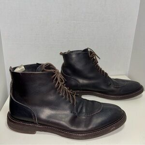 Officine Creative Made In Italy Brown Leather Lace-Up Chukka Ankle Boot
